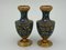 Vases Cloisonnés Antiques en Bronze, Set de 2 4