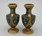 Vases Cloisonnés Antiques en Bronze, Set de 2 5