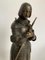 Joan of Arc Statue aus Bronze mit Marmor Schnitzereien 11