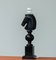 Lámpara de mesa italiana con cabeza de caballo negra tallada a mano, años 70, Imagen 1