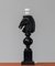 Lámpara de mesa italiana con cabeza de caballo negra tallada a mano, años 70, Imagen 8