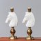 Italian White Horse Head Alabaster Table Lamps, 1970s, Set of 2, Image 1