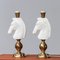 Italienische weiße Pferdekopf Alabaster Tischlampen, 1970er, 2er Set 1