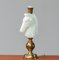 Italienische weiße handgeschliffene Alabaster Tischlampe mit Pferdekopf, 1970er 11