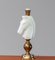 Italienische weiße handgeschliffene Alabaster Tischlampe mit Pferdekopf, 1970er 8