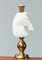 Italienische weiße handgeschliffene Alabaster Tischlampe mit Pferdekopf, 1970er 1