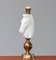 Lámpara de mesa italiana en forma de cabeza de caballo blanca de alabastro, años 70, Imagen 3