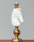 Lámpara de mesa italiana en forma de cabeza de caballo blanca de alabastro, años 70, Imagen 12