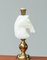 Lámpara de mesa italiana en forma de cabeza de caballo blanca de alabastro, años 70, Imagen 13