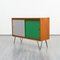 Walnut Sideboard with Colored Turning Doors, 1960s 4