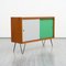 Walnut Sideboard with Colored Turning Doors, 1960s 3