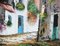 Spanish Artist, Street in a Typical Spanish Village, 20th Century, Oil on Canvas, Framed 6