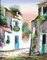 Spanish Artist, Street in a Typical Spanish Village, 20th Century, Oil on Canvas, Framed 9