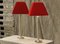 Lampes de Bureau avec Abat-jours Rouges, Set de 2 3