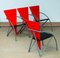 Sedie da pranzo postmoderne rosse e nere di Klaus Wettergren, anni '80, set di 4, Immagine 3