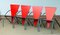 Post Modern Red and Black Dining Chairs by Klaus Wettergren, 1980s, Set of 4 1
