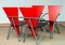 Post Modern Red and Black Dining Chairs by Klaus Wettergren, 1980s, Set of 4 6