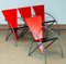 Post Modern Red and Black Dining Chairs by Klaus Wettergren, 1980s, Set of 4 5