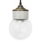 White Porcelain Clear Glass Vintage Industrial Brass Pendant Lights, Image 1