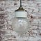 Lampade a sospensione vintage industriali in vetro trasparente e porcellana bianca, Immagine 6