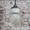 Lampes à Suspension Industrielles Vintage en Laiton et Porcelaine Blanche 6