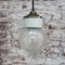 White Porcelain Clear Glass Vintage Industrial Brass Pendant Lights, Image 6