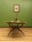 Tavolino grande vintage in ottone con base pieghevole in legno, anni '60, Immagine 11