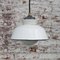 White Enamel Vintage Industrial Cast Iron Porcelain Opaline Glass Pendant Lights 6