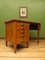 Vintage George VI Style Military Oak Desk with Brass Cup Handles 1