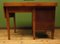 Vintage George VI Style Military Oak Desk with Brass Cup Handles 14