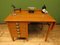 Vintage George VI Style Military Oak Desk with Brass Cup Handles 4