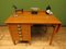 Vintage George VI Style Military Oak Desk with Brass Cup Handles, Image 4