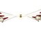 Mid-Century Italian White Metal and Red Plastic & Brass Sconce, Image 4