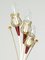 Mid-Century Italian White Metal and Red Plastic & Brass Sconce, Image 11