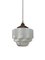 Vintage Industrial Diffused Opaline Holophane Milk Glass Pendant Lamp 1