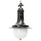 Vintage Industrial Enamel and Opaline Glass Pendant Light 1