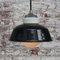 Lampes à Suspension Industrielles Vintage en Verre Opalin en Fonte et Émail Noir 6