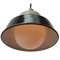 Black Enamel Vintage Industrial Cast Iron Porcelain Opaline Glass Pendant Lights 5