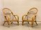 Bamboo & Leather Armchairs, 1980s, Set of 2 1
