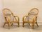 Fauteuils en Bambou et Cuir, 1980s, Set de 2 1