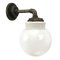 Vintage Industrial White Porcelain and Opaline Glass Sconce, Image 3