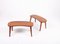 Tabourets Mid-Century en Teck Massif, 1950s, Set de 2 1