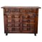 19th Catalan Spanish Baroque Carved Walnut Tuscan Two Drawers Credenza 1