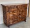 19th Catalan Spanish Baroque Carved Walnut Tuscan Two Drawers Credenza, Image 7