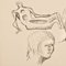 Nach Henry Moore, Bleistiftzeichnung, 1950er, Lithographie 3