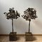 Mid-Century Blacksmith Steel Decorative Trees, Set of 2 1