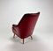 Cocktail Armchair in Burgundy, 1950s 4