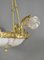 Antique Napoleon III French Alabaster Chandelier in Bronze and Marble 7
