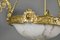 Antique Napoleon III French Alabaster Chandelier in Bronze and Marble 5