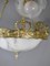 Antique Napoleon III French Alabaster Chandelier in Bronze and Marble 8
